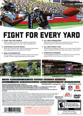 Madden NFL 10 box cover back